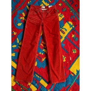 WE THE FREE Orange Corduroy Tennessee Low Rise Boyfriend Pants Size 25 NEW NWT